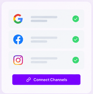 Connect Google, Facebook and Instagram accounts